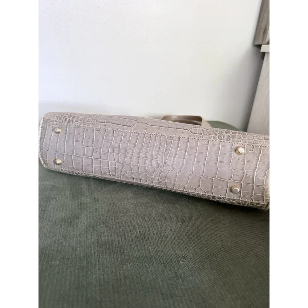 Saks Fifth Avenue Vintage Faux Croc Embossed Tote Bag Shoulder Purse Calf Skin